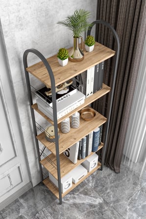 Metal Kitaplık Atlantik Çam 180 cm