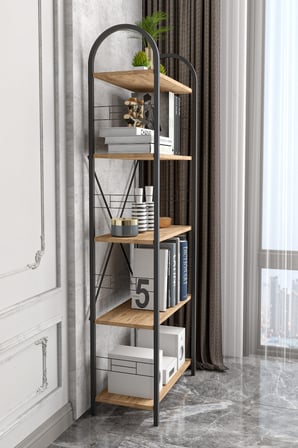 Metal Kitaplık Atlantik Çam 180 cm