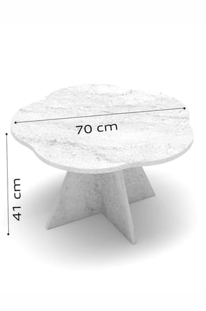 Çiçek Orta Sehpa Beyaz 70 cm
