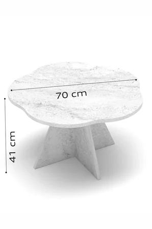 Çiçek Orta Sehpa Beyaz 70 cm