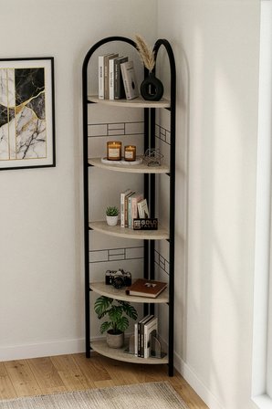 Metal Çiçeklik Kitaplık Bej 151 cm