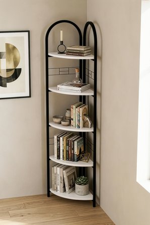 Metal Çiçeklik Kitaplık Beyaz 151 cm