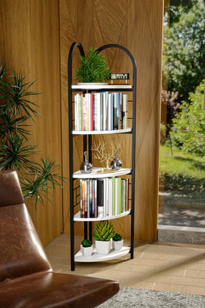 Metal Köşe Kitaplığı Beyaz 150 cm