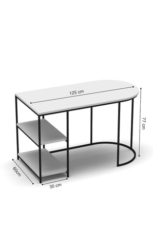 Dolunay Çalışma Masası Beyaz 125 cm