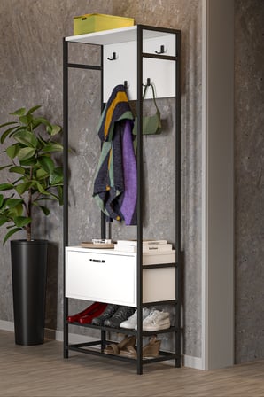 Metal Portmanto Beyaz 180 cm