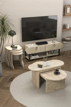 Setro 6 lı Mobilya Seti Ekru