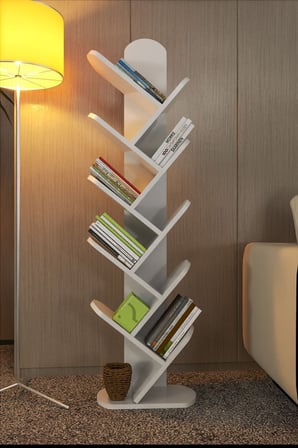 10 Raflı Kitaplık Beyaz