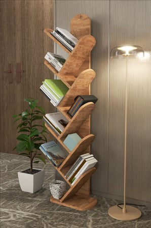 10 Raflı Kitaplık Ceviz Kahverengi