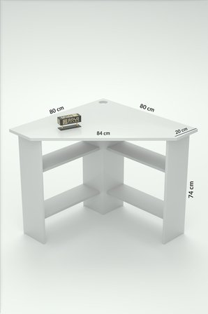 L Köşe Çalışma Masası Beyaz
