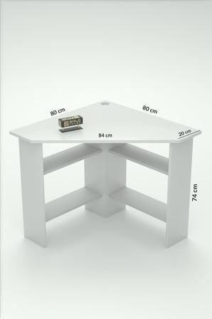L Köşe Çalışma Masası Beyaz