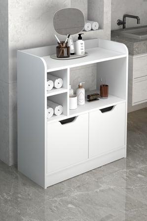 Çok Amaçlı Banyo Dolabı Beyaz 86 cm