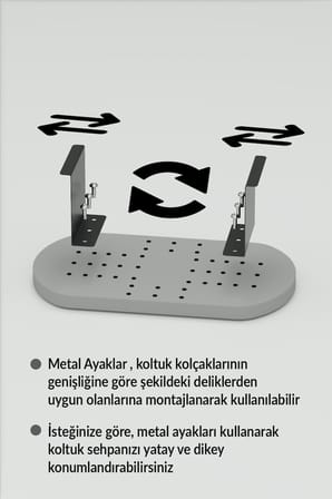 Ayarlanabilir Yan Sehpa Efes Beyaz