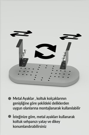 Ayarlanabilir Yan Sehpa Efes Beyaz