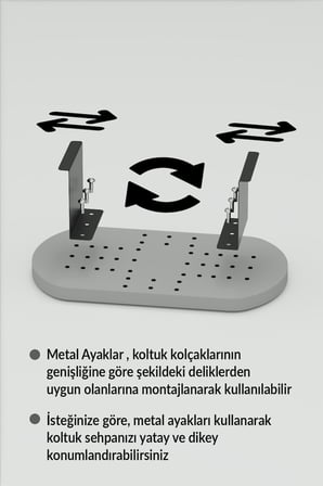 Ayarlanabilir Yan Sehpa Efes Beyaz