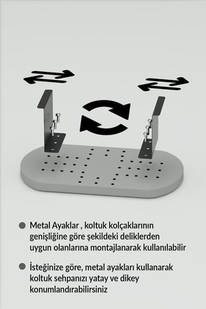 Ayarlanabilir Yan Sehpa Krem Bej