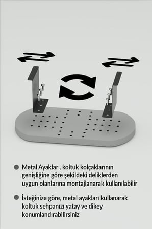 Ayarlanabilir Yan Sehpa Krem Bej