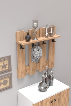 Country Duvar Askılığı Kahverengi 60 cm