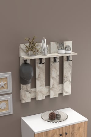 Country Duvar Askılığı Beyaz 60 cm