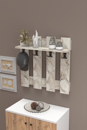 Country Duvar Askılığı Beyaz 60 cm