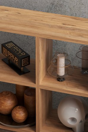 9 Bölmeli Kitaplık Çam Kahverengi