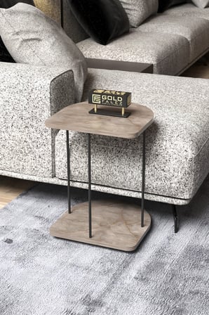 Hnd Tekerlekli Oval Sehpa Gordion Gri