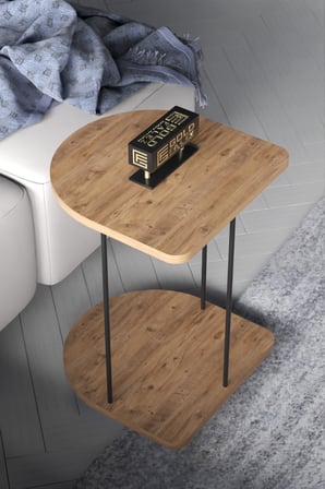 Hnd Tekerlekli Oval Sehpa Çam