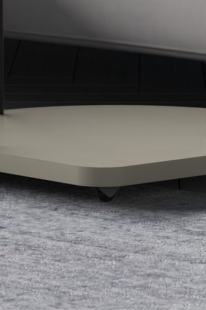 Hnd Tekerlekli Oval Sehpa Krem Bej