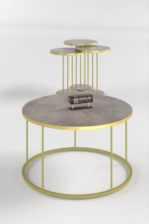 Gold Terra Sehpa Seti Gordion Gri
