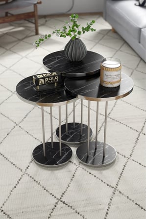 Gümüş Terra Zigon Bendir Siyah 3'lü