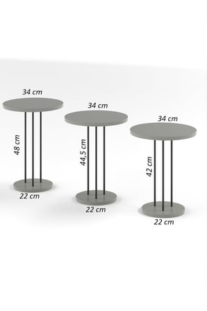 Metal Terra Zigon Beyaz 3'lü