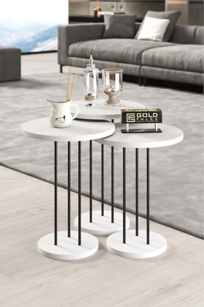 Metal Terra Zigon Beyaz 3'lü