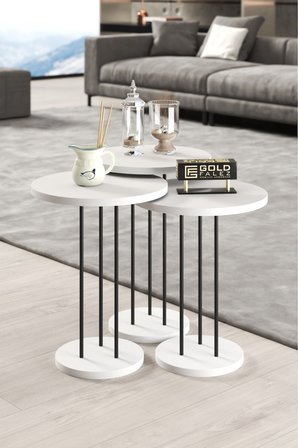 Metal Terra Zigon Beyaz 3'lü