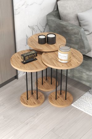 Metal Terra Zigon Çam Kahverengi 3'lü