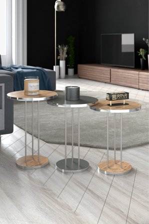 Gümüş Terra Zigon Ceviz Antrasit 3'lü