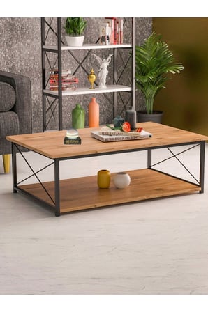 Double Orta Sehpa Ceviz 90x50 cm