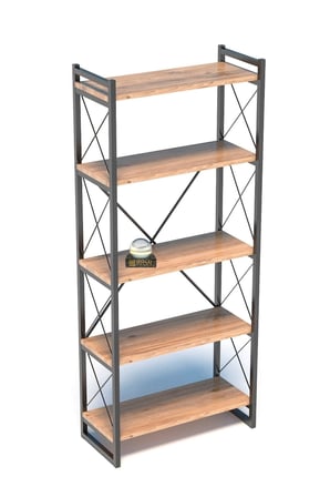 5 Raflı Metal Kitaplık Ceviz 180 cm