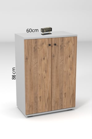 Kapaklı Ayakkabılık Çam Beyaz 86 cm