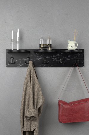 5'li Duvar Askılığı Bendir Siyah 80 cm