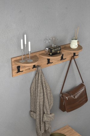 5'li Duvar Askılığı Ceviz Kahverengi 80 cm