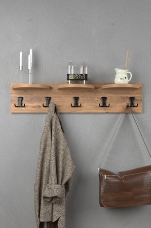 5'li Duvar Askılığı Ceviz Kahverengi 80 cm