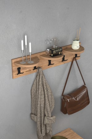 5'li Duvar Askılığı Ceviz Kahverengi 80 cm