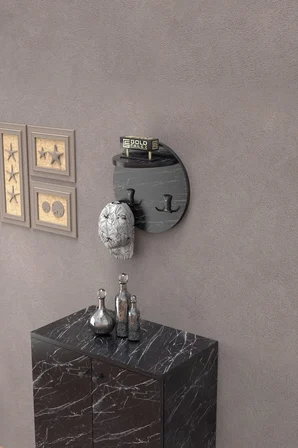 Duvar Askılığı Siyah Mermer Desen