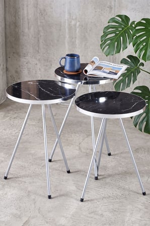 Gümüş Metal Zigon Bendir Siyah 3'lü