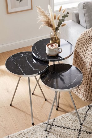 Gümüş Metal Zigon Bendir Siyah 3'lü