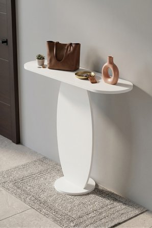 Dresuar Modern Dekoratif Antre Konsolu Giriş Hol Koridor Salon Konsol Masası 7033 Beyaz