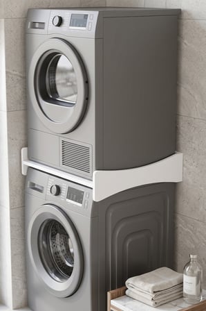 Çamaşır Makinesi Kurutma Makinesi Ara Bağlantı Tablası Üst Üste Koyma Rafı Standı 60x63,6 cm Üst üste Koyma Kiti 263 Beyaz