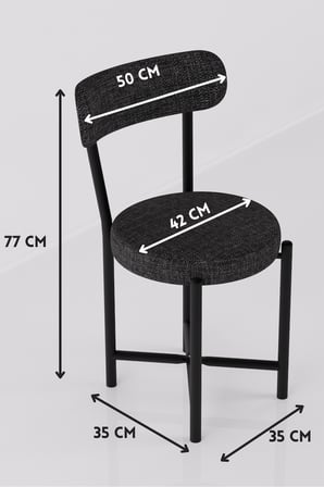 Sandalye 1 Adet Keten Kumaş Metal Ayak Modern Mutfak Sandalyesi Cafe Balkon Ofis Teddy 9817 Anstrast