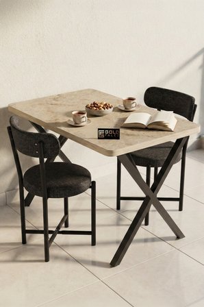 Sandalye 1 Adet Keten Kumaş Metal Ayak Modern Mutfak Sandalyesi Cafe Balkon Ofis Teddy 9817 Anstrast