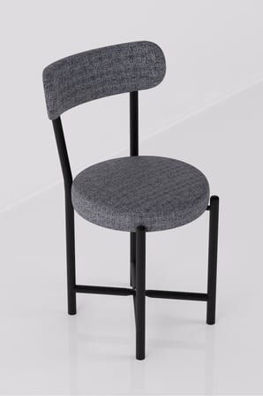 Sandalye 1 Adet Keten Kumaş Metal Ayak Modern Mutfak Sandalyesi Cafe Balkon Ofis Teddy 9816 Gri