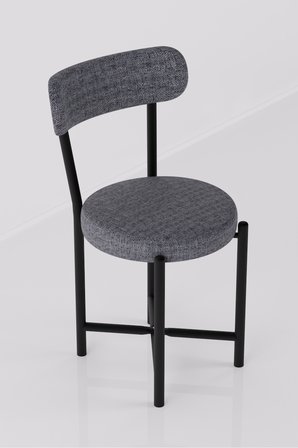 Sandalye 1 Adet Keten Kumaş Metal Ayak Modern Mutfak Sandalyesi Cafe Balkon Ofis Teddy 9816 Gri